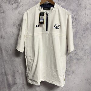 Cal Berkeley Under Armour Jacket Mens XL White NWT 1/2 Zip Short Sleeve